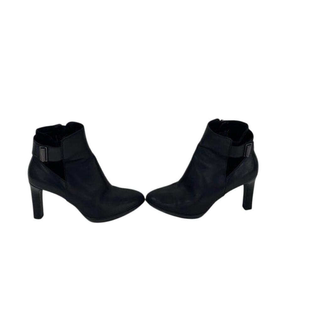 Aquatalia Rouge Royal Black Leather Heeled Ankle Boots 8